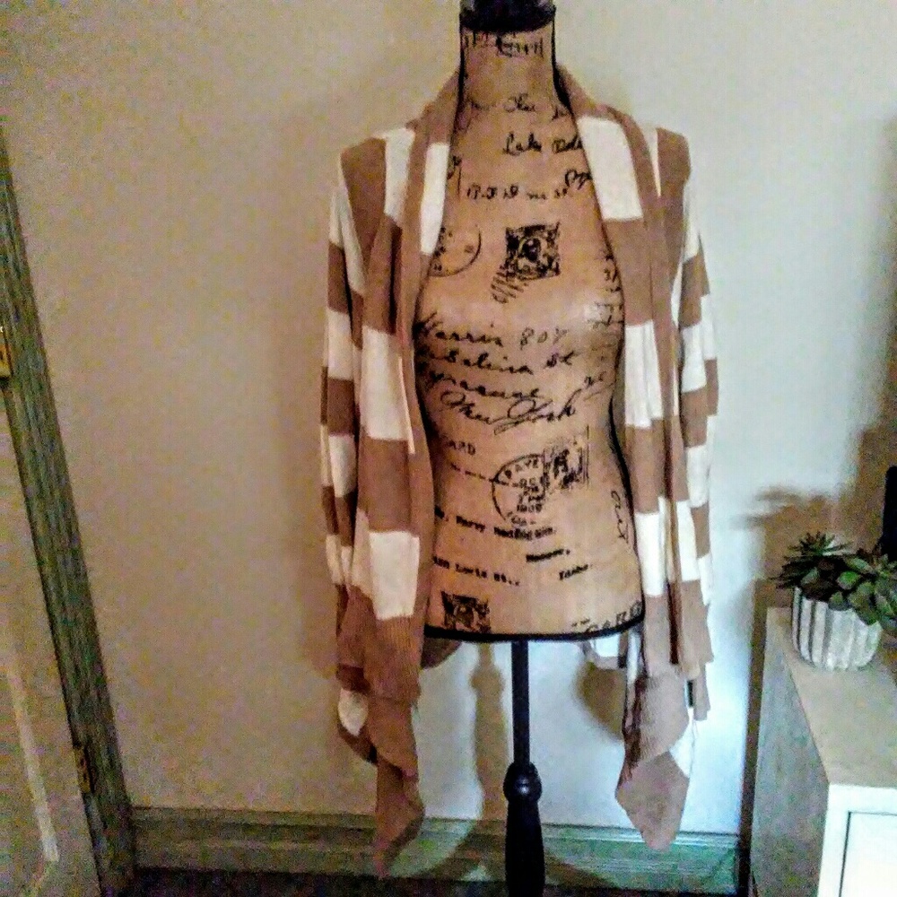Fall striped cardigan sweater - Picture 3 of 7